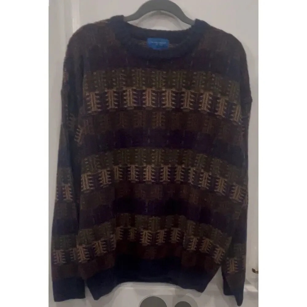 Vintage Towncraft Acrylic Sweater Men's XL Pullover Grandpa Cosby Grunge
